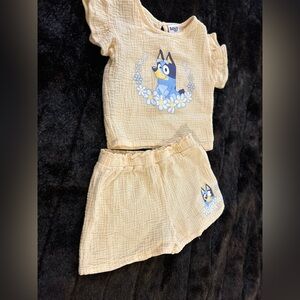 Bluey Toddler Girls 2-Piece Outfit Top & Shorts Set Size 5T